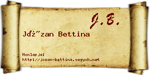 Józan Bettina névjegykártya